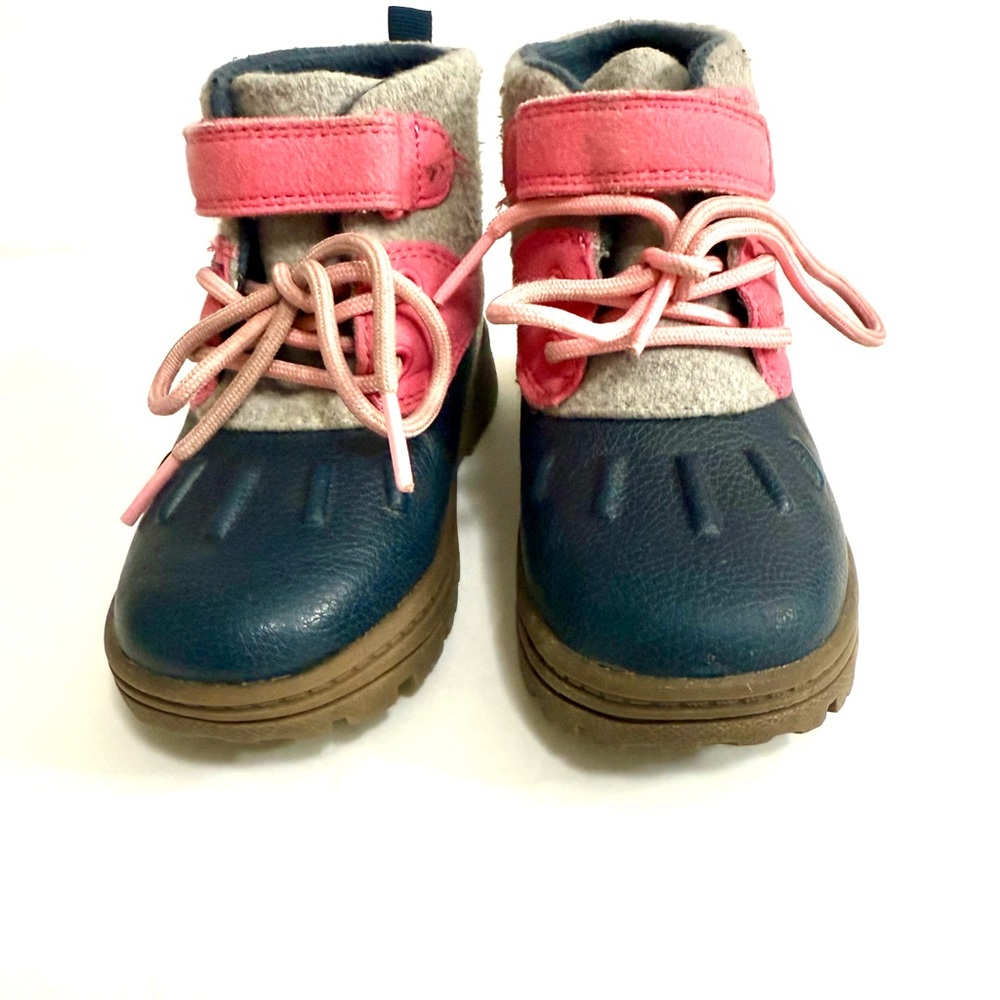 Carter’s Toddler Duck Boots Navy Pink Waterproof Winter Boots Size 9